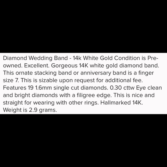 Diamond wedding band size 7. - Picture 6 of 6